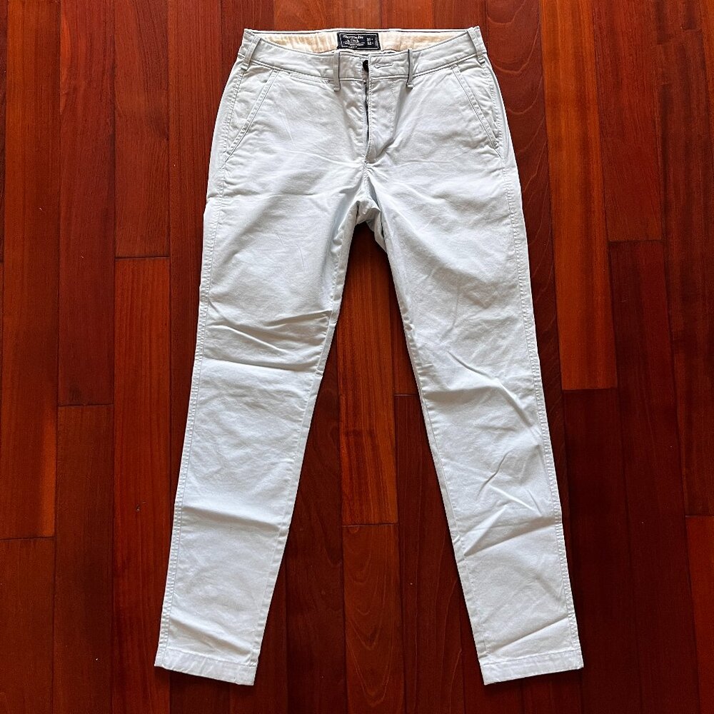 Abercrombie Felix Super Skinny Chinos W31 L32 Light Blue Stretch Pants